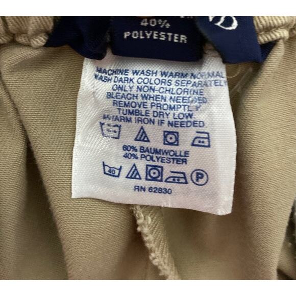 VTG Lands' End Sz 14 Brown Khaki Wide Leg Capri Side Button Elastic Waist Casual - Picture 7 of 7